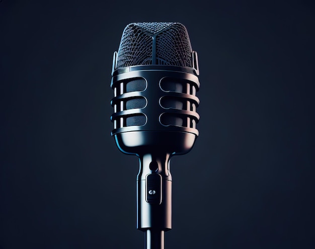 A microphone with a black microphone on it