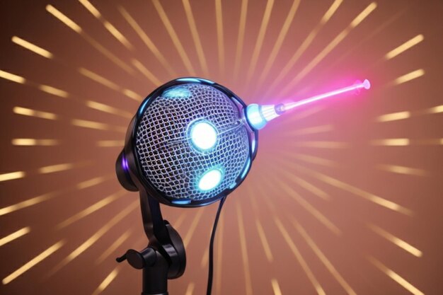 A microphone with a glowing aurahighlighting its ability to draw attention