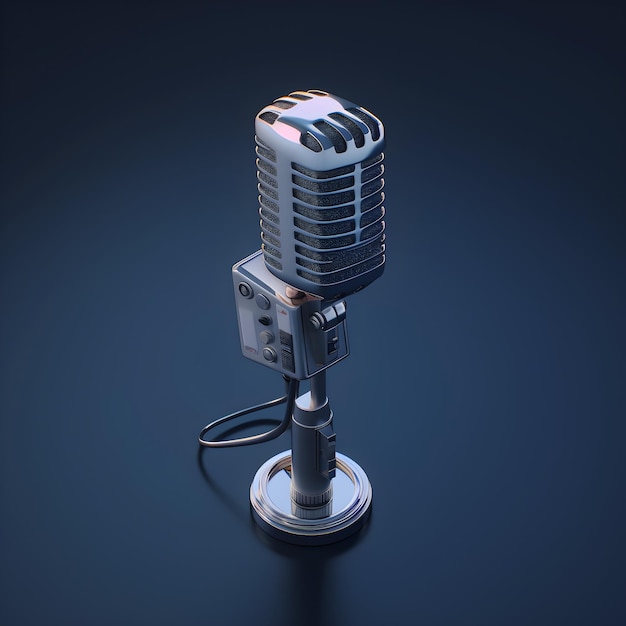 A microphone with low poly style