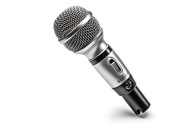A microphone with a white background