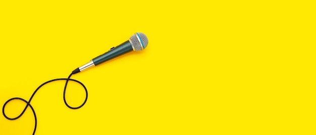 Photo microphone on yellow surface