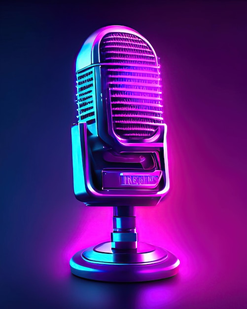 Foto il podcast dei microfoni copre lo sfondo colorato