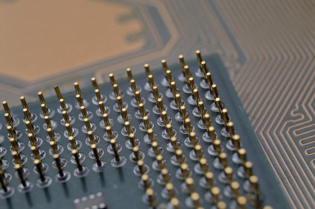 Photo microprocessor on the background of the microcircuit of the motherboard