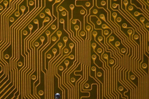 Microprocessor on the background of the microcircuit of the motherboard