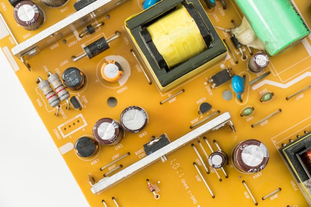 Microprocessor en microchips achtergrond en textuur van elektrische onderdelen