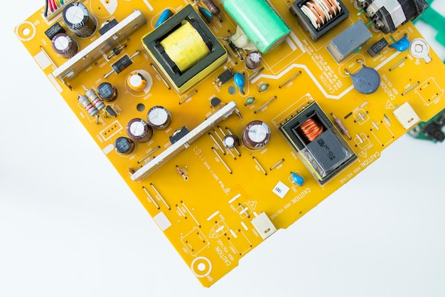 Microprocessor and microchips background and texture of electrical parts