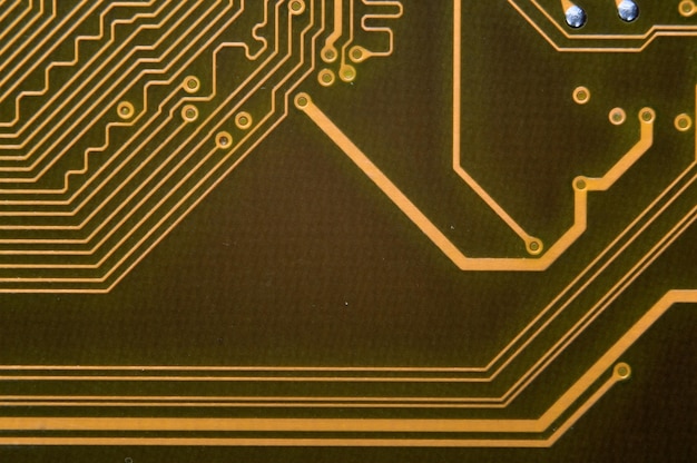 Foto microprocessor op de achtergrond van de microschakeling van het moederbord