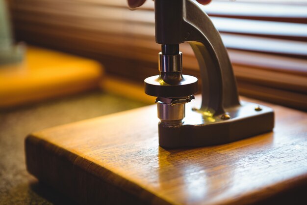 Microscope in a horology workshop