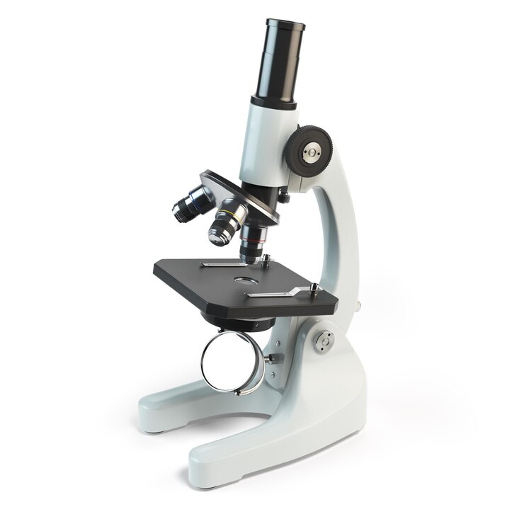 Photo microscope isolated on white background