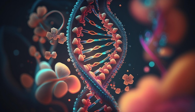 将来の人間の DNA を顕微鏡で見る Generative AI
