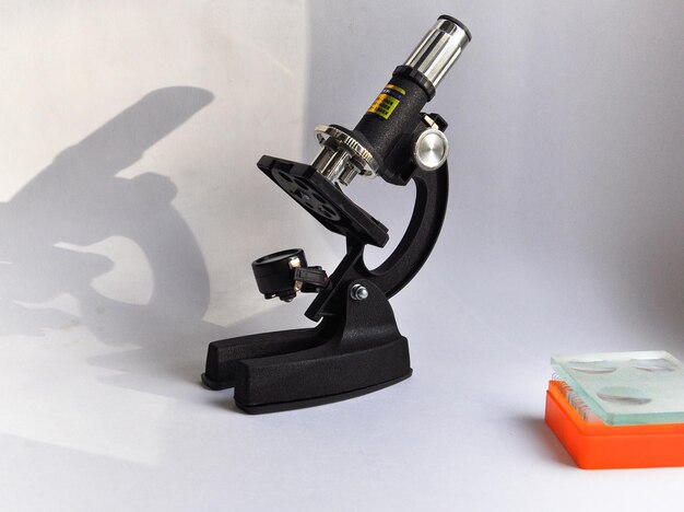 Photo the microscope on a white background