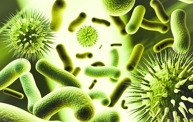 Фото Микроскопические микробы и патогены