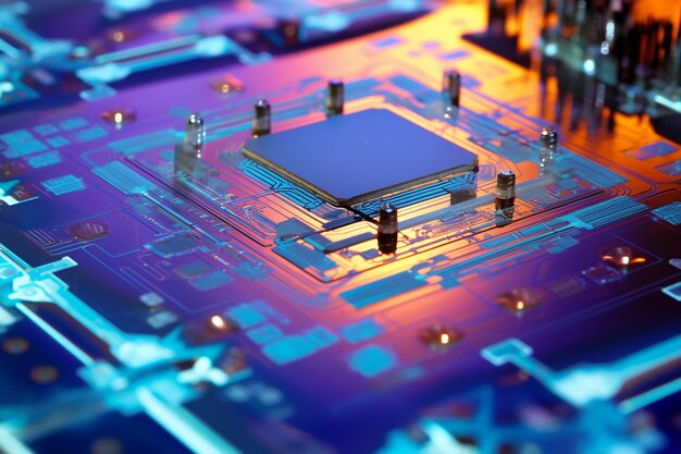 Microscopic glimpse into a silicon chip structure