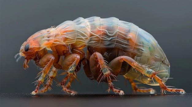 Photo microscopic marvel pulex irritans the common flea captured in exquisite detail ai generative