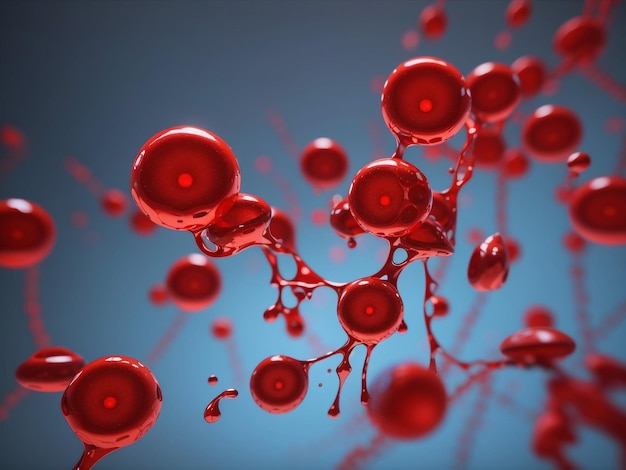 Microscopic Marvels 3D Rendering of Red Blood Cells in Vein with Detail