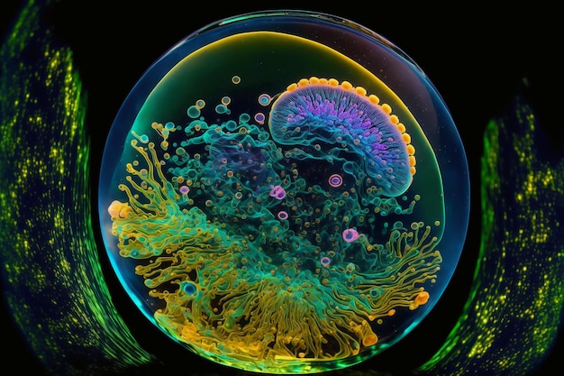 microscopic photography bioluminescent bacteria living