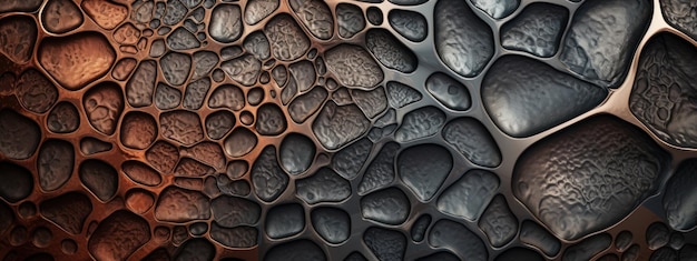 Микроскопическая стальная текстура абстрактное металлическое искусство Черный абстрактный сложный стальной крупный план ИИ Генератив