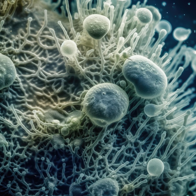 Microscopic View of Candida Auris Fungus