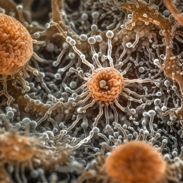 Candida Auris 곰팡이의 현미경 사진