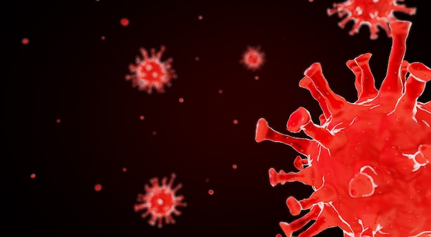 浮遊コロナウイルス細胞の顕微鏡像