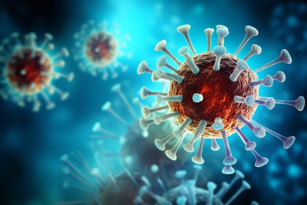 микроскопический вид плавающих клеток вируса гриппа
