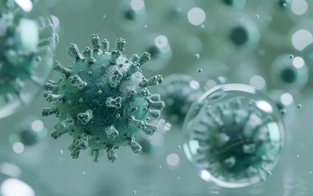 Microscopic View of Infectious Virus Particles