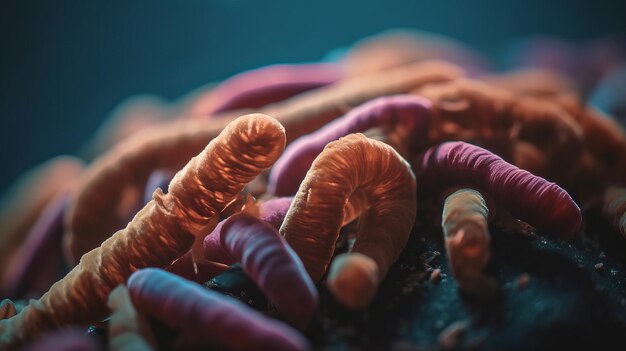 Foto cellule virali microscopiche e batteri 3d