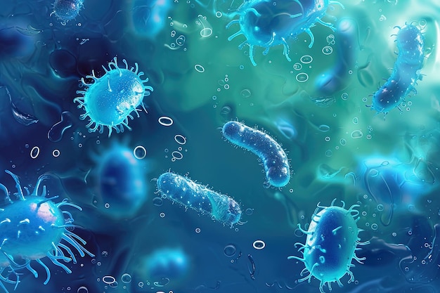 현미경 아래의 현미경 세계 박테리아