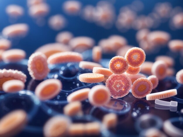 Photo microscopic world probiotics and bacteria in biological science