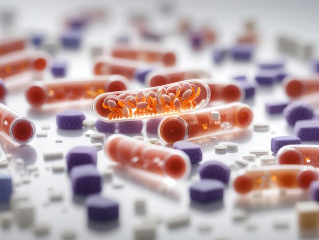 Photo microscopic world probiotics and bacteria in biological science