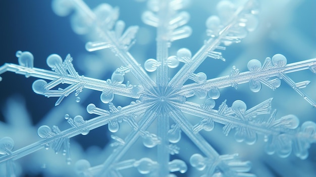 the microscopic world snowflake under microscope