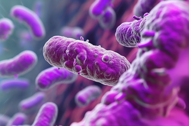 Microscopische bacteriën 3d genereren Ai