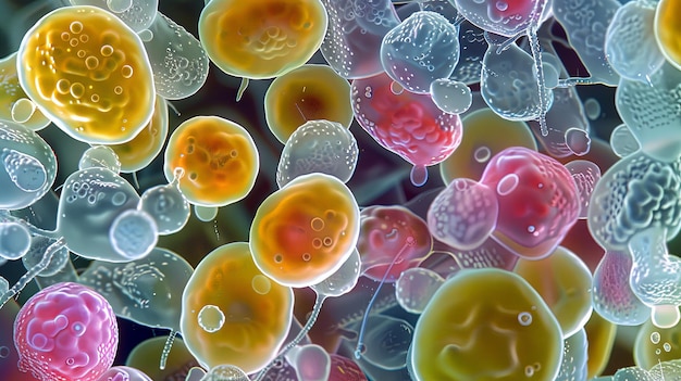 Foto microscopische organismen vergroot beeld van bacillus-bacteriën met hun verschillende vormen en structuren