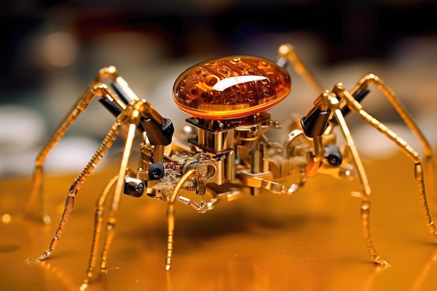 Microscopische spionagerobot in de vorm van een insect Generatieve AI