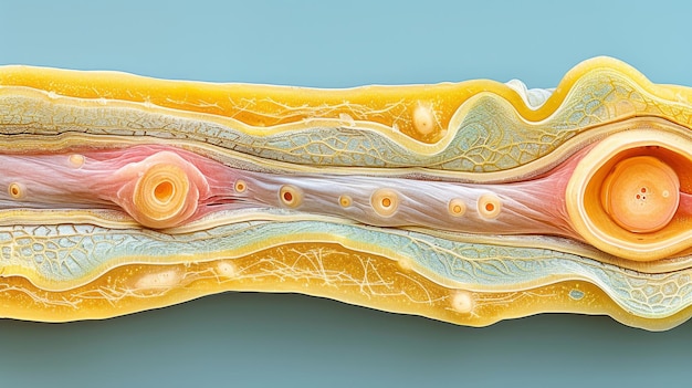 Microscopische weergave van het vasculaire weefsel van planten Botanische anatomie Kunst