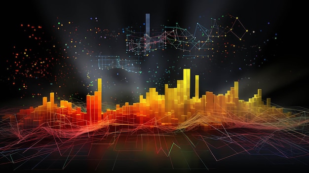 Microsoft infographic behang met kleurrijke kolommen