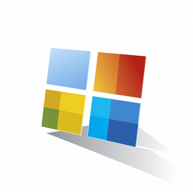 microsoft windows logo with a shadow on a white background generative ai