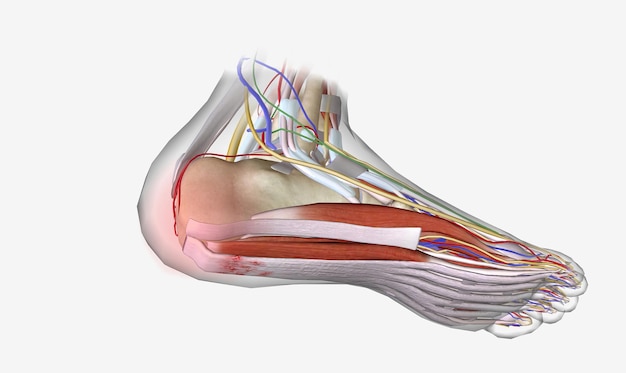 Photo the microtears in plantar fascia