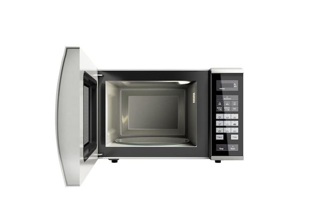 Microwave stove open no shadow 3d illustration