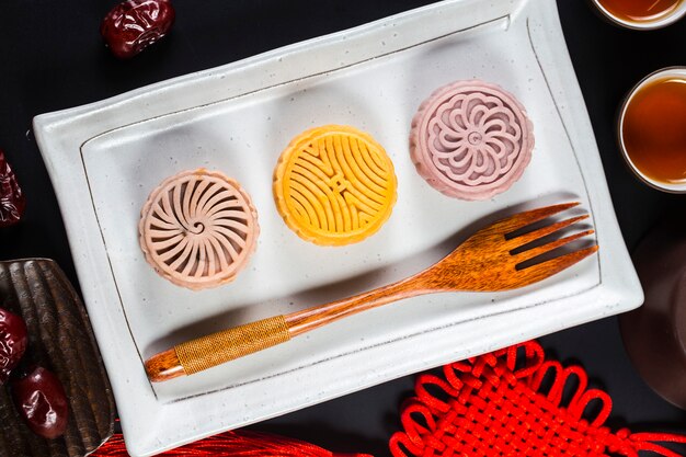 사진 중순가 축제 중국 전통 과자 mooncake