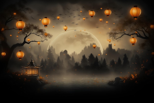 Mid autumn festival marking the end of the autumn harvest traditionally a time to give thanks to the gods a time of year that the moon is at its brightest lunar legends