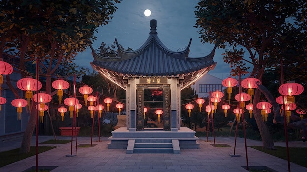 mid-autumn moonlit garden