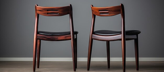 Photo mid century danish rosewood chair with leather seat showcasing danish design vintage style and antique aesthetic photographed in a modern living room