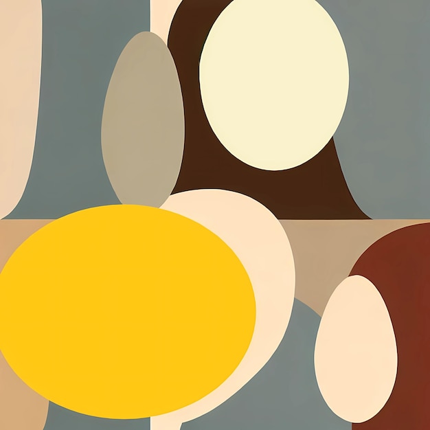 Mid Century Modern circles Ellipses color background