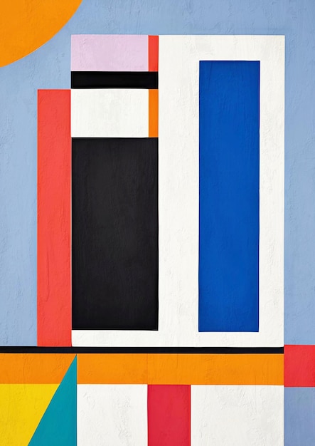 Mid Century Modern Geometric Colorful Composition