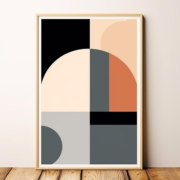 Mid century modern minimalist art printBohemian desert landscape frame