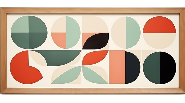 Mid century modern print elegant wall art geometric shape pattern