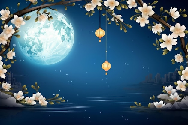 MidAutumn Festival background with copy space