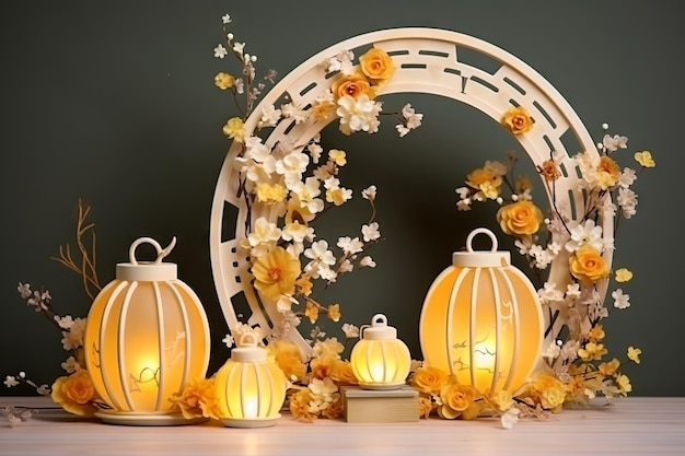 MidAutumn Festival background with copy space