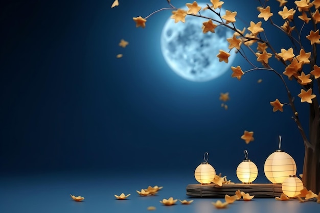 MidAutumn Festival background with copy space